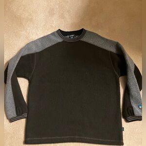Kuhl Two-Tone Crewneck Sweater - Charcoal Black with Gray Sleeves / Medium